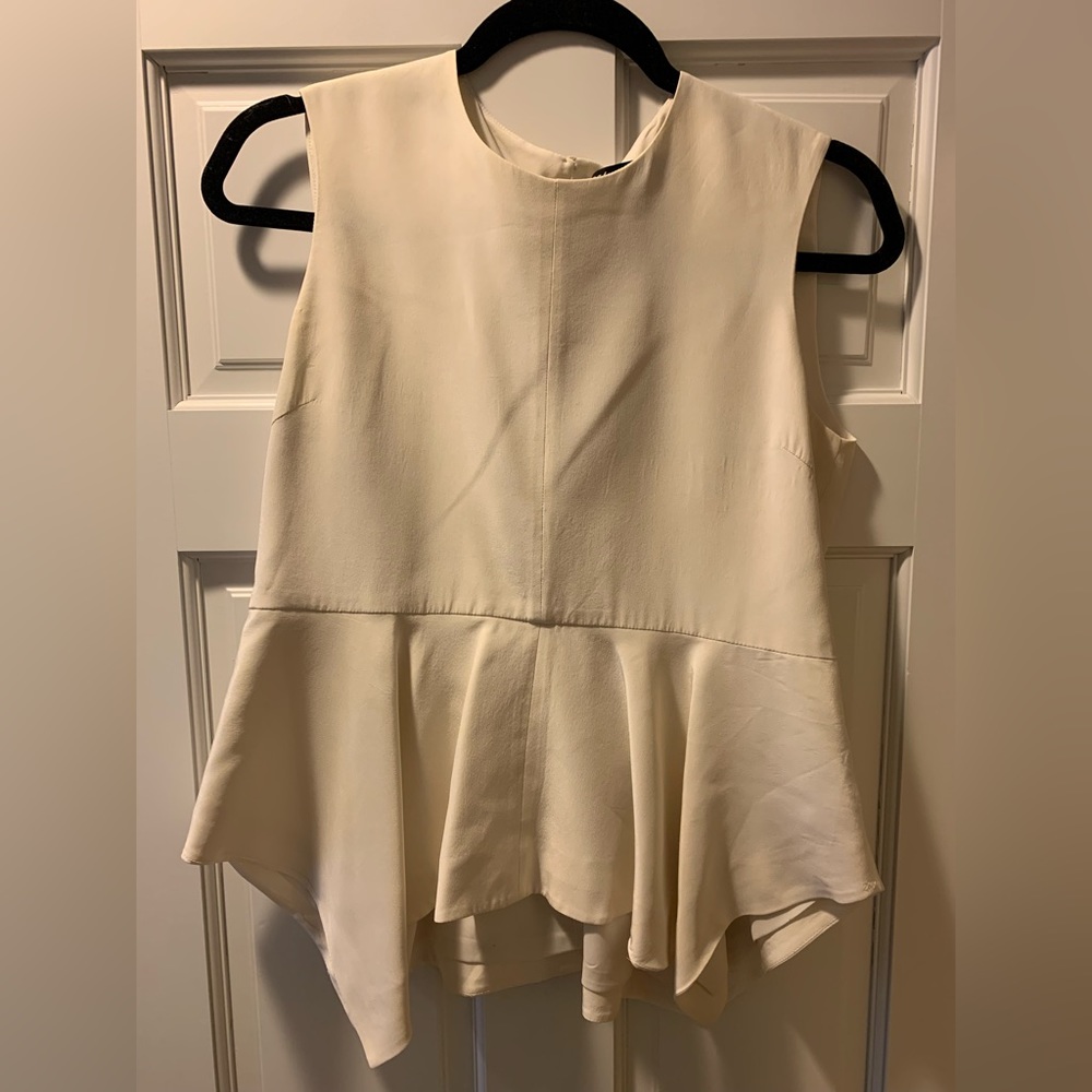 Elizabeth and James Silk Peplum Top - Picture 2 of 4